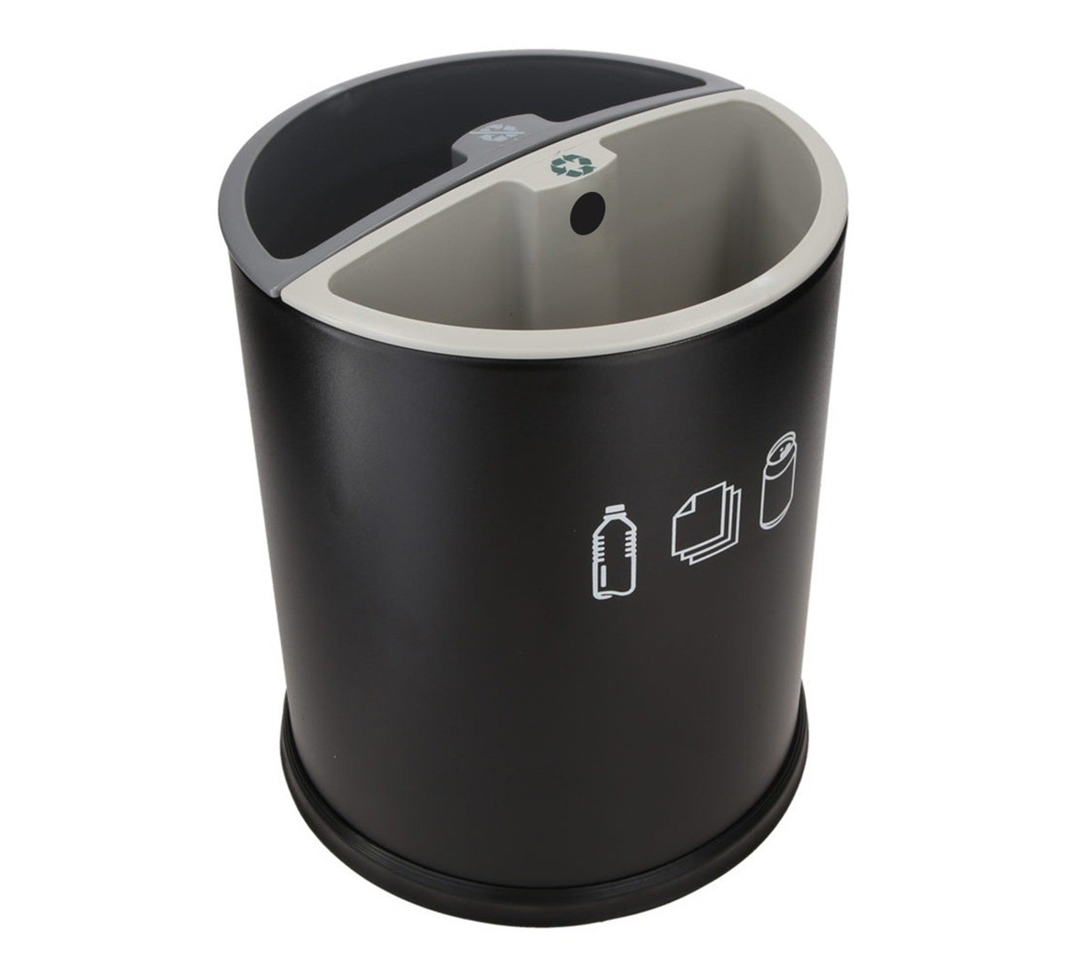 10 ltr Black Round Room Dustbins With Two Container   10 ltr Black Round Room Dustbins With Two Container  10 ltr Black Round Room Dustbins With Two Container