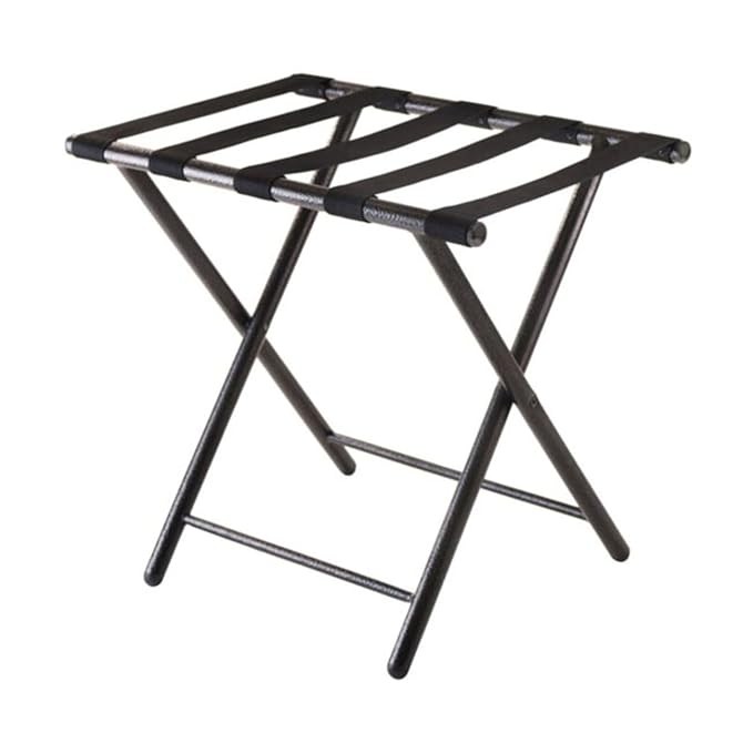 Textured Effect Epoxy Powder Coated Folding Luggage Rack for Guest Room, Suitcase Stand, 26"L x 15.3"W x 29"H