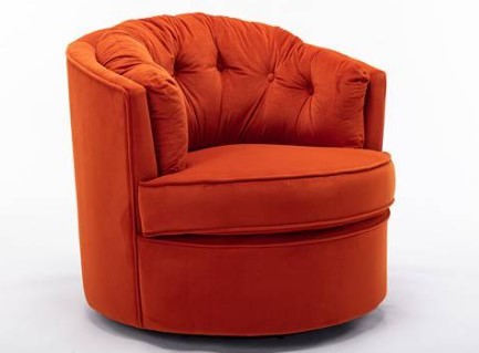 Fabric Accent Chair in Orange Colour