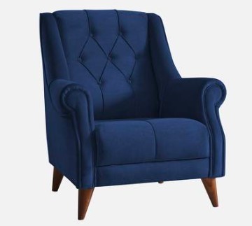 Fabric Accent Chair in Navy Blue Colour