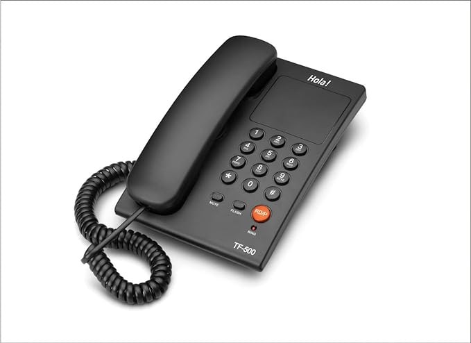 Hola ! TF-500 Basic Corded Landline Phone for intercom and EPABX Desk & Wall Mountable, Mute/Pause/Flash/Redial Function